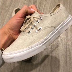 Beige canvas vans